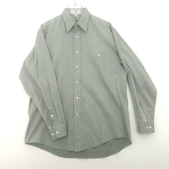 Valentino Other - Valentino Uomo Button Down Dress Shirt Cotton Long Sleeve Green Small 15.5 32/33